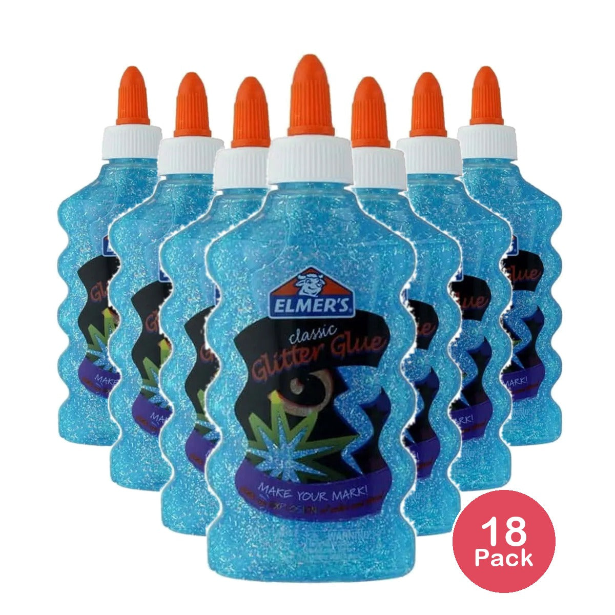Elmers Liquid Glitter Glue Washable Blue 6Oz (Pack of 18)