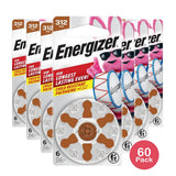 Energizer Hearing Aid Batteries Size 312 (Pack of 60)