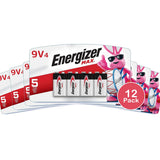 Energizer MAX 9V Batteries 9 Volt Alkaline Batteries (Pack of 12)