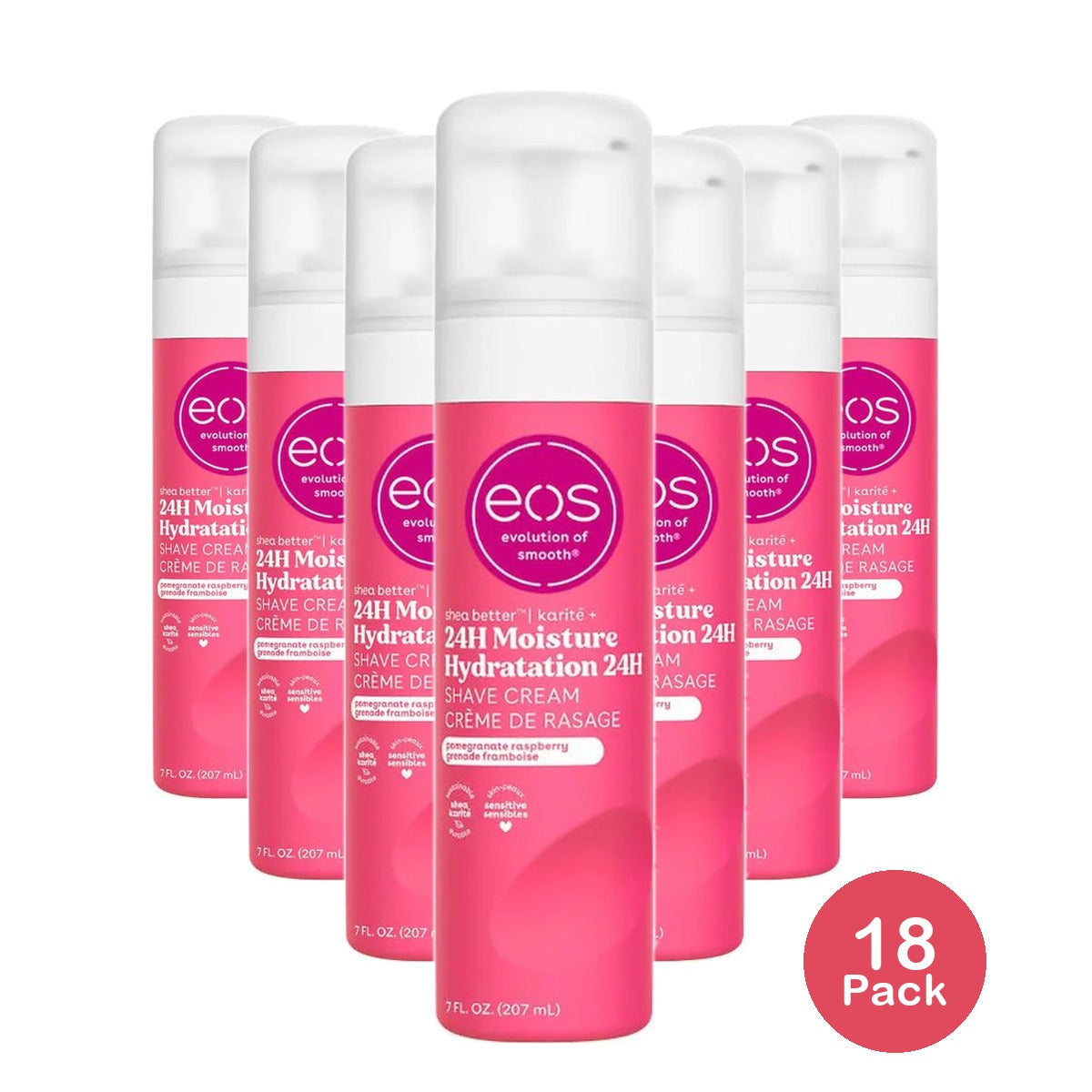 eos Shea Better Women's Shave Cream Pomegranate Raspberry 7 Oz (Pack of 18)