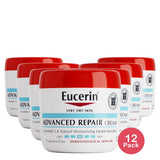 Eucerin Advanced Repair Fragrance Free Body Cream for Dry Skin Unscented 16 oz (Pack of 12)