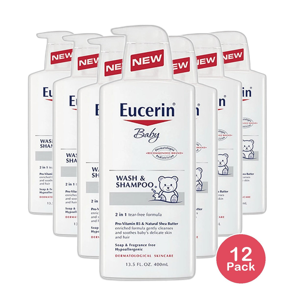Eucerin Baby Soothing Wash and Shampoo 13.5Oz (Pack of 12)