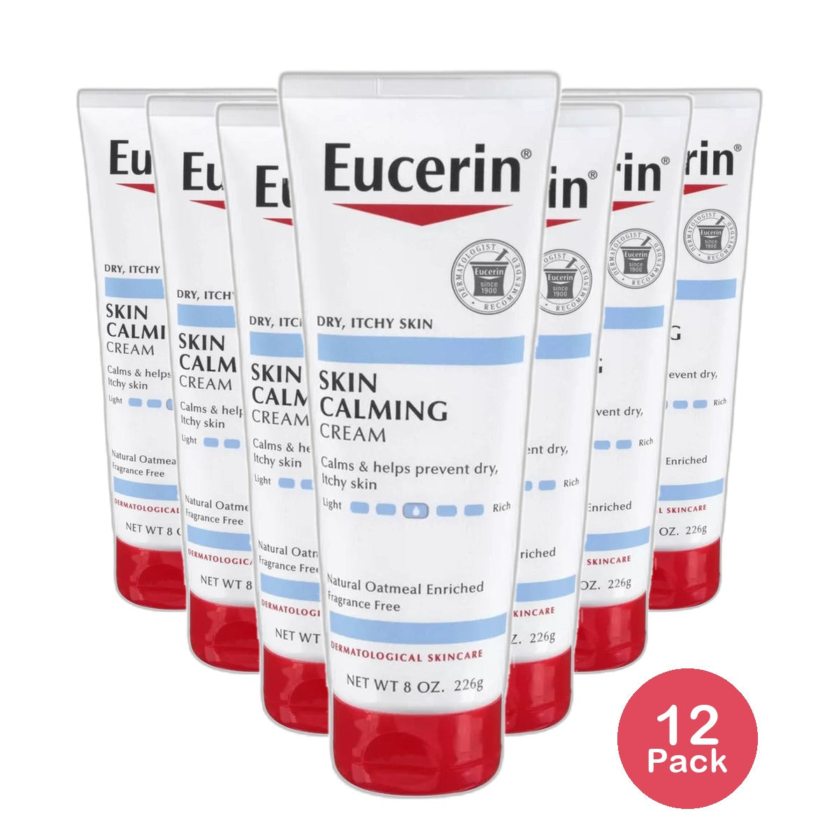 Eucerin Dry Skin Therapy Calming Creme 8Oz (Pack of 12)