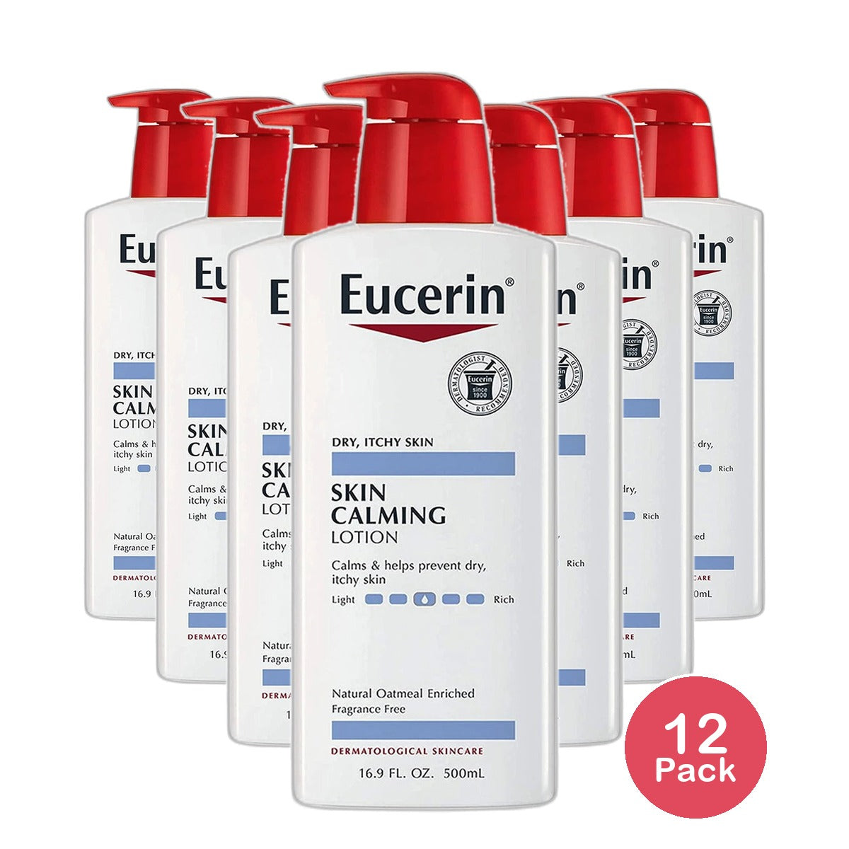 Eucerin Skin Calming Body Lotion for Dry and Itchy Skin16Oz (Pack of 12)