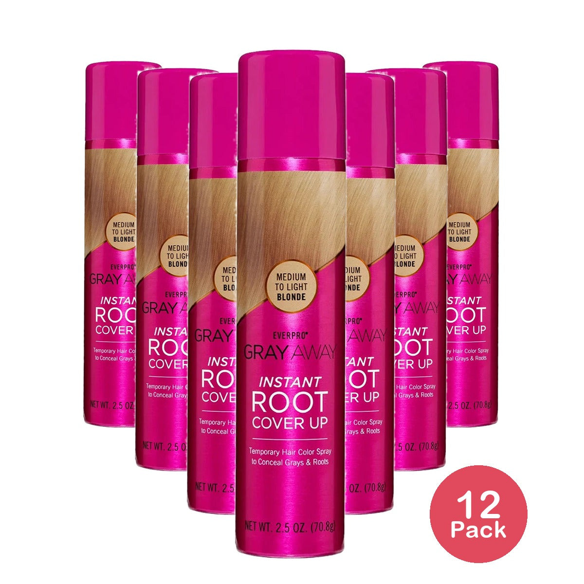 Everpro Gray Away Instant Root Touch-up Spray Medium to Light Blonde 2.5 oz (Pack of 12)