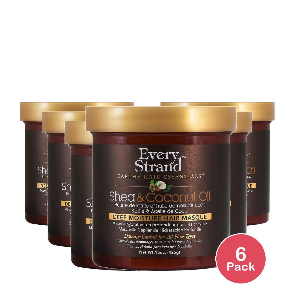 Every Strand Shea & Coconut Oil Deep Moisture Hair Masque  15 oz.  All Hair Type 15 Oz (Pack of 6)
