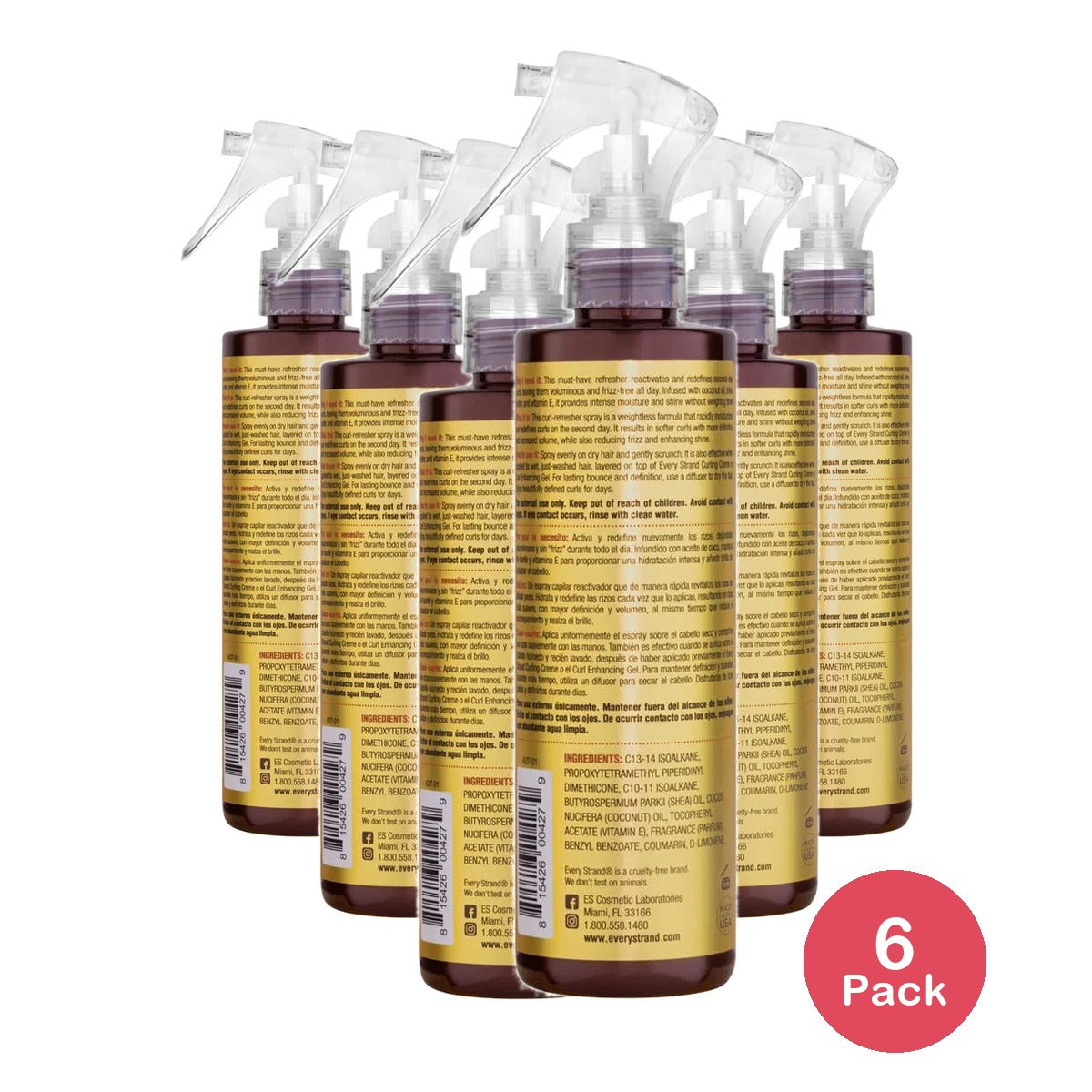 Every Strand Simply Curls Curl Refreshing Spray 8 Fl. Oz (Pack of 6)