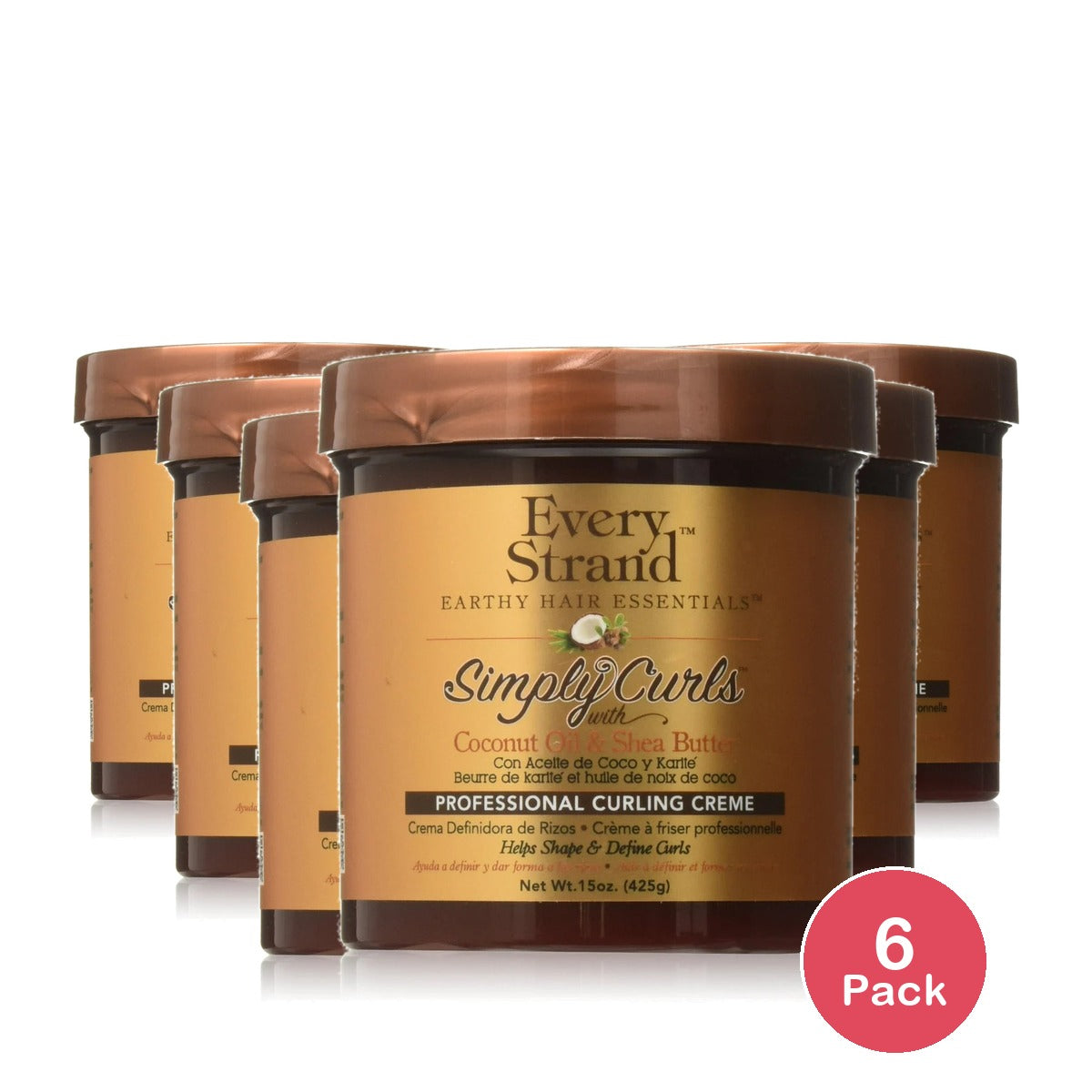Every Strand Simply Curls Professional Curling Creme  15 oz.  All Hair Type  Moi 15 Oz (Pack of 6)