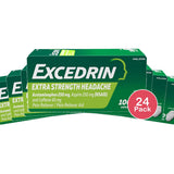 Excedrin Extra Strength Pain Reliever Caplets - Acetaminophen/Aspirin (NSAID) 3.46 Oz (Pack of 24)