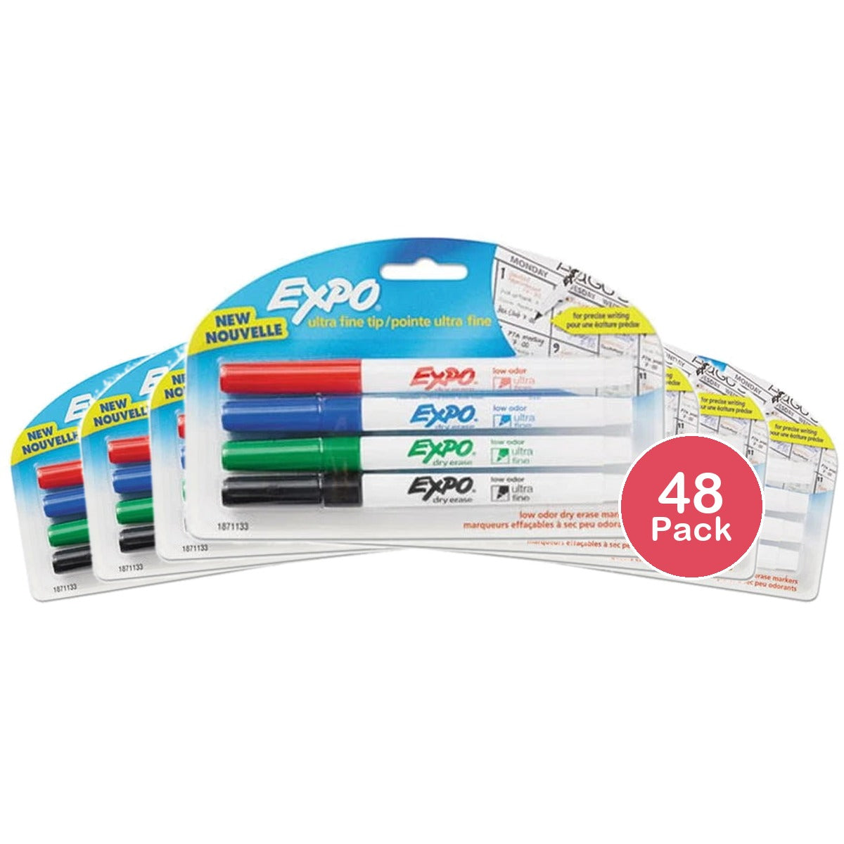 EXPO Dry Erase Markers Ultra Fine Tip Assorted Colors 4 Count (Pack of ...