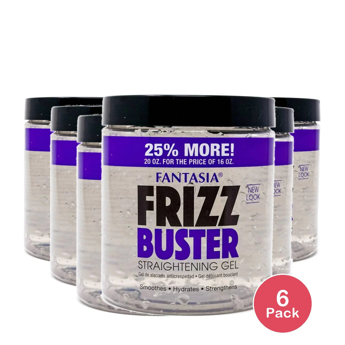 FANTASIA - Frizz Buster Straightening Gel 20 Oz (Pack of 6)