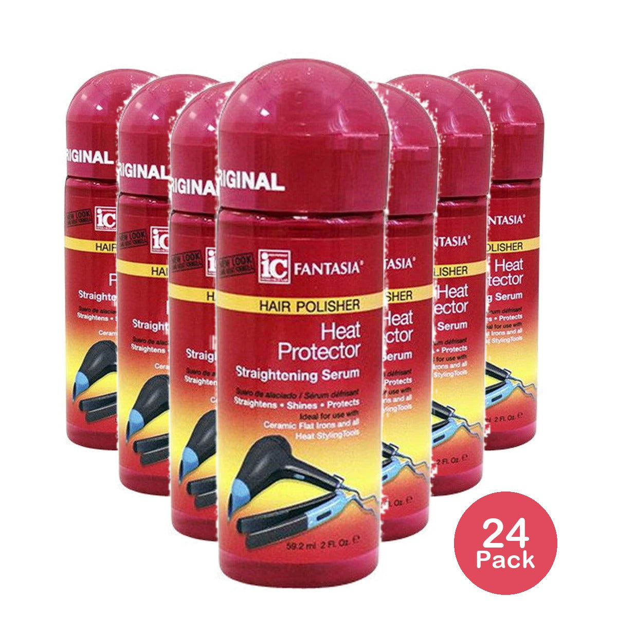 Fantasia IC Heat Protector Straightening Serum 2.Oz (Pack of 24)