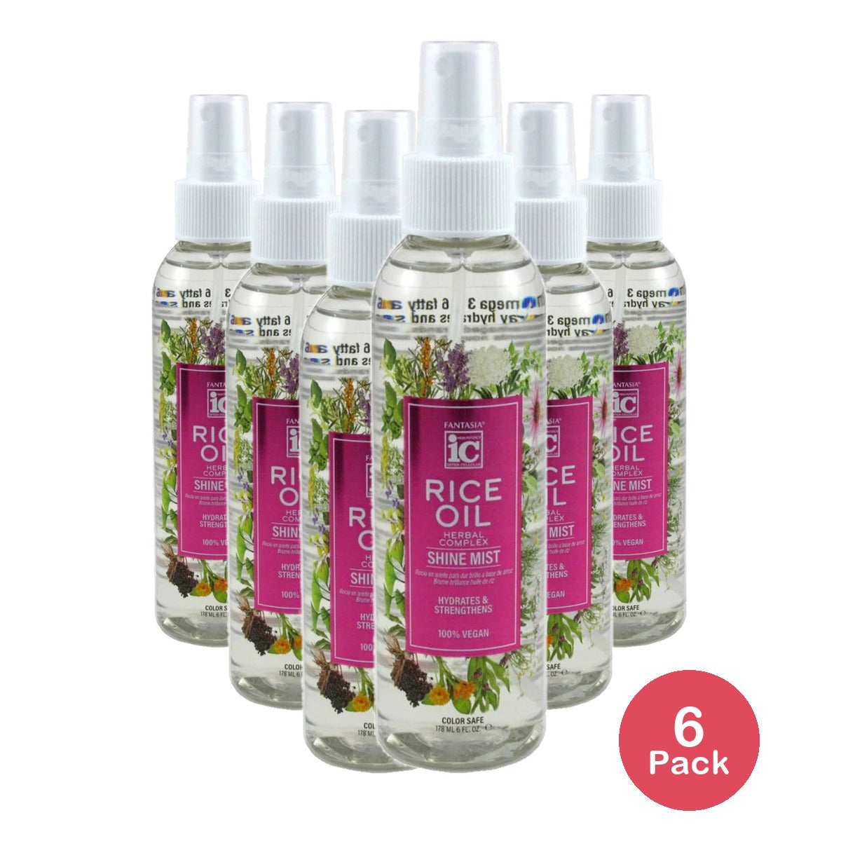 Fantasia IC Rice Oil Shine Mist – 6 Fl. Oz (Pack of 6)