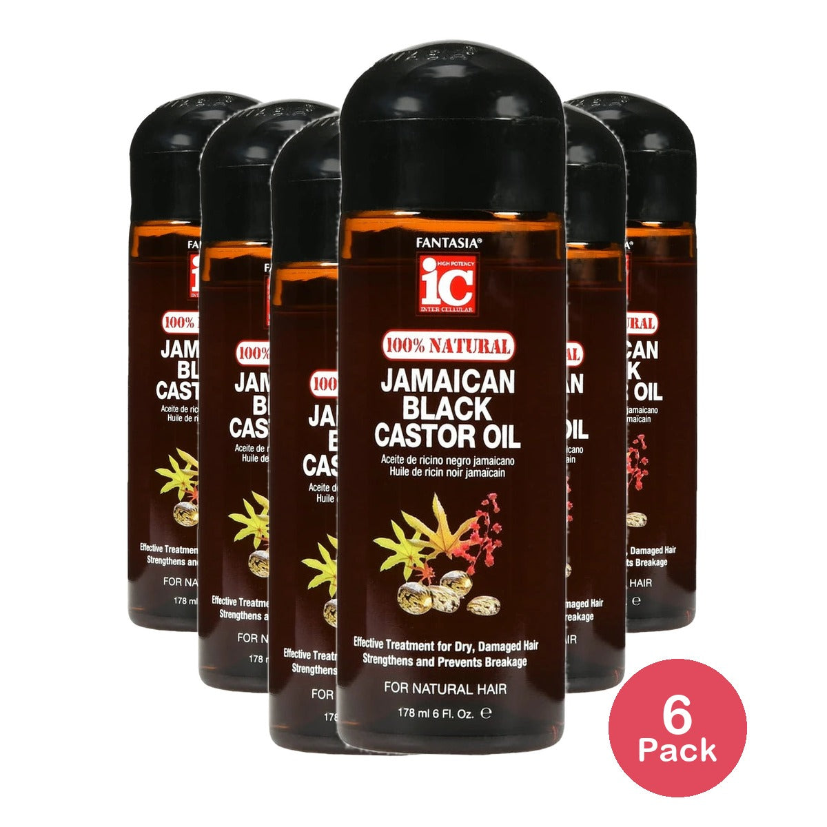 Fantasia Jamaican Black Castor Oil Ounce .6 Oz (Pack of 6)