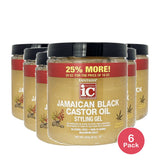 Fantasia Jamaican Black Castor Oil Styling Gel 20 Oz (Pack of 6)