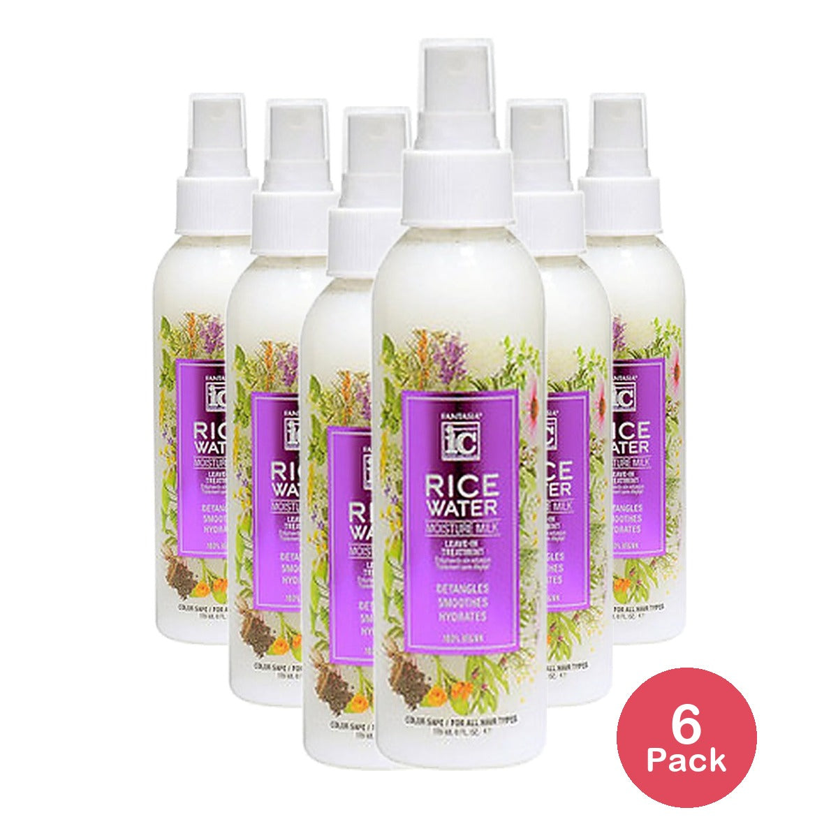 Fantasia Rice Water Milk Leave-In Conditioner 16 Oz (Pack of 6)