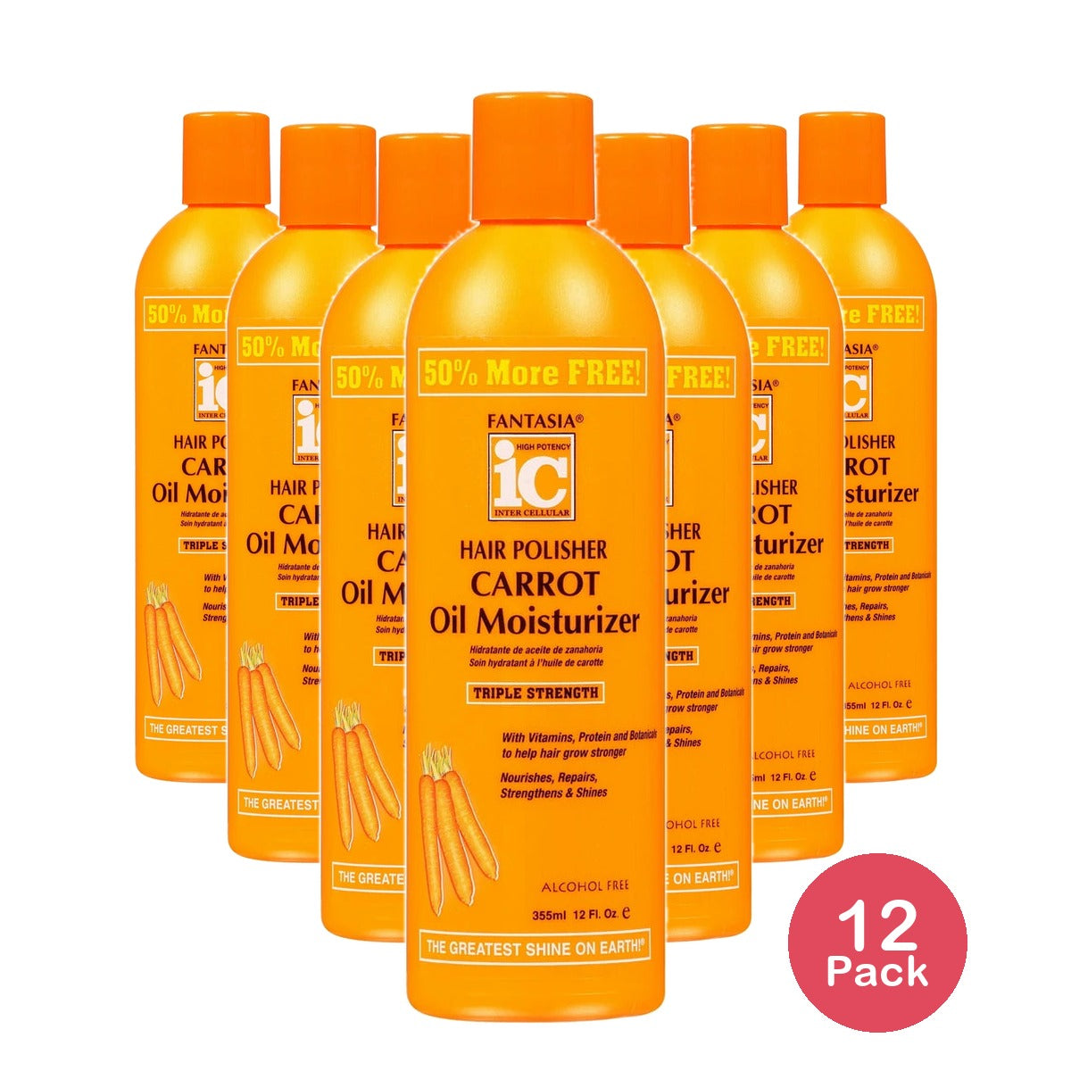 FantasiaÂ® IC Carrot Oil Moisturizer Hair Polisher 12 fl. oz. Squeeze Bottle (Pack of 12)