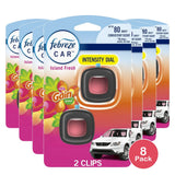 Febreze Car Air Freshener Odor-Fighting Car Vent Clip Gain Island Fresh (Pack of 8)