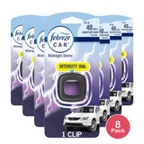Febreze Car Vent Clips Air Freshener and Odor Eliminator, Midnight Storm Scent (Pack of 8)