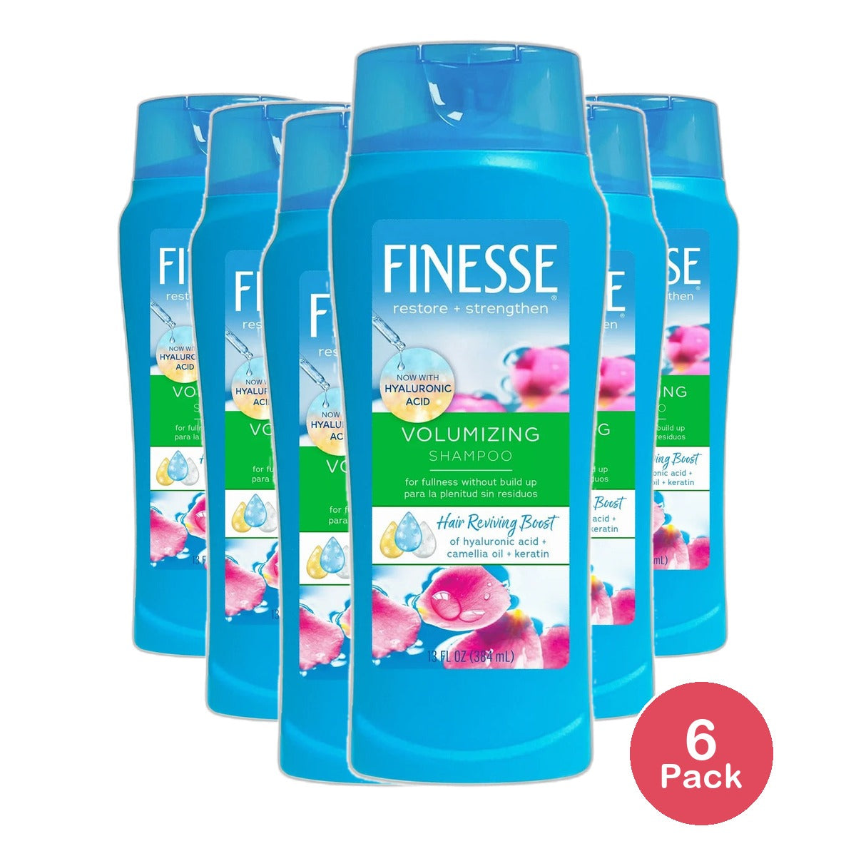 Finesse Volumize + Strengthen Volumizing Hair Shampoo 13 flOz (Pack of 6)