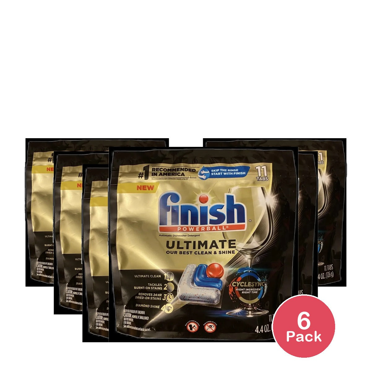 Finish Powerball Ultimate Dishwasher Detergent Tabs 11ct 4.4oz (Pack of 6)