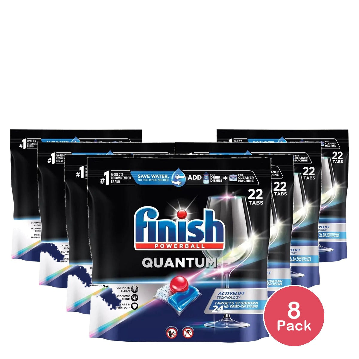 Finish Quantum Ultimate Clean And Shine Dishwasher Detergent Tablets 33.12oz (Pack of 8)