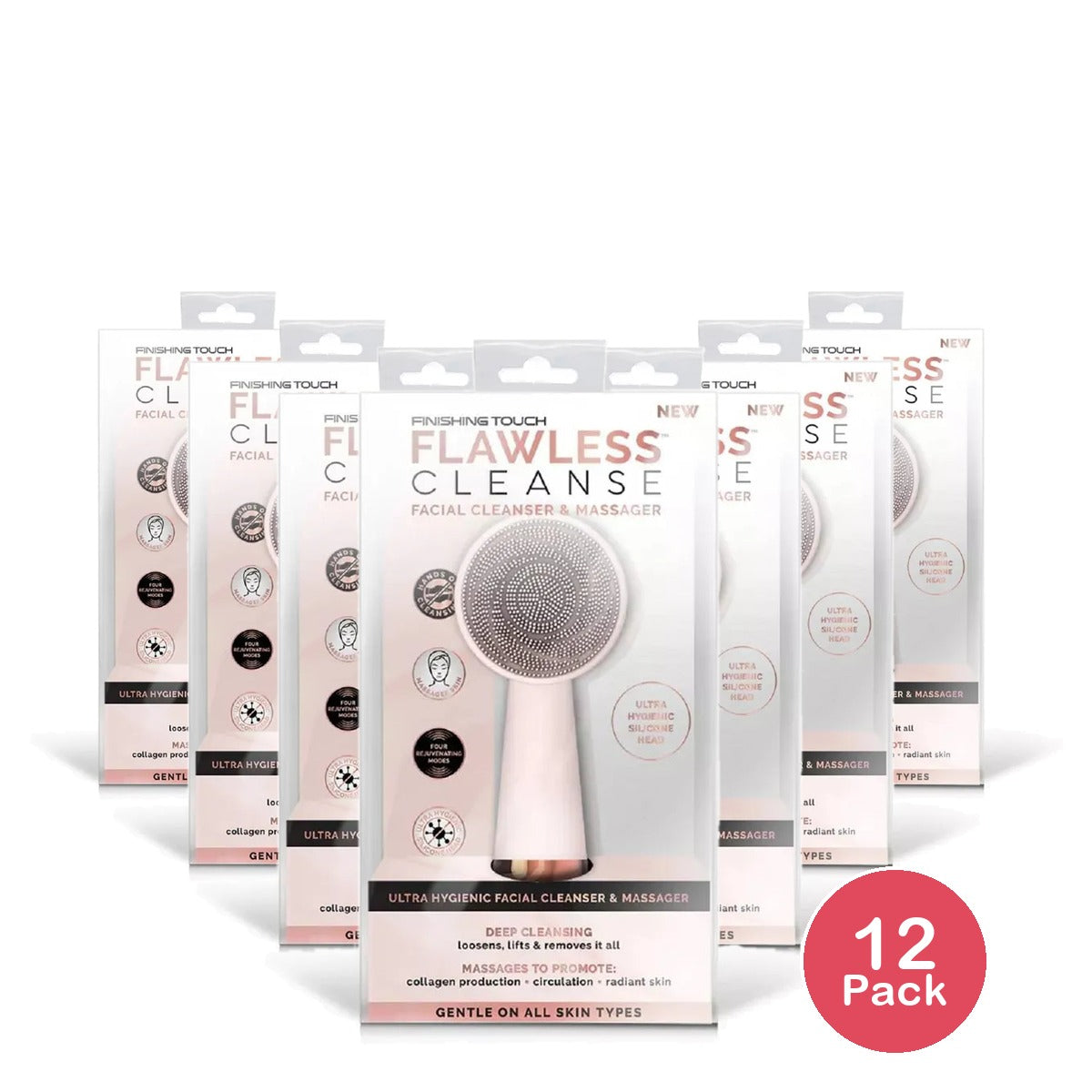 Finishing Touch Flawless Cleanse Silicone Face Scrubber 9.59Oz (Pack of 12)