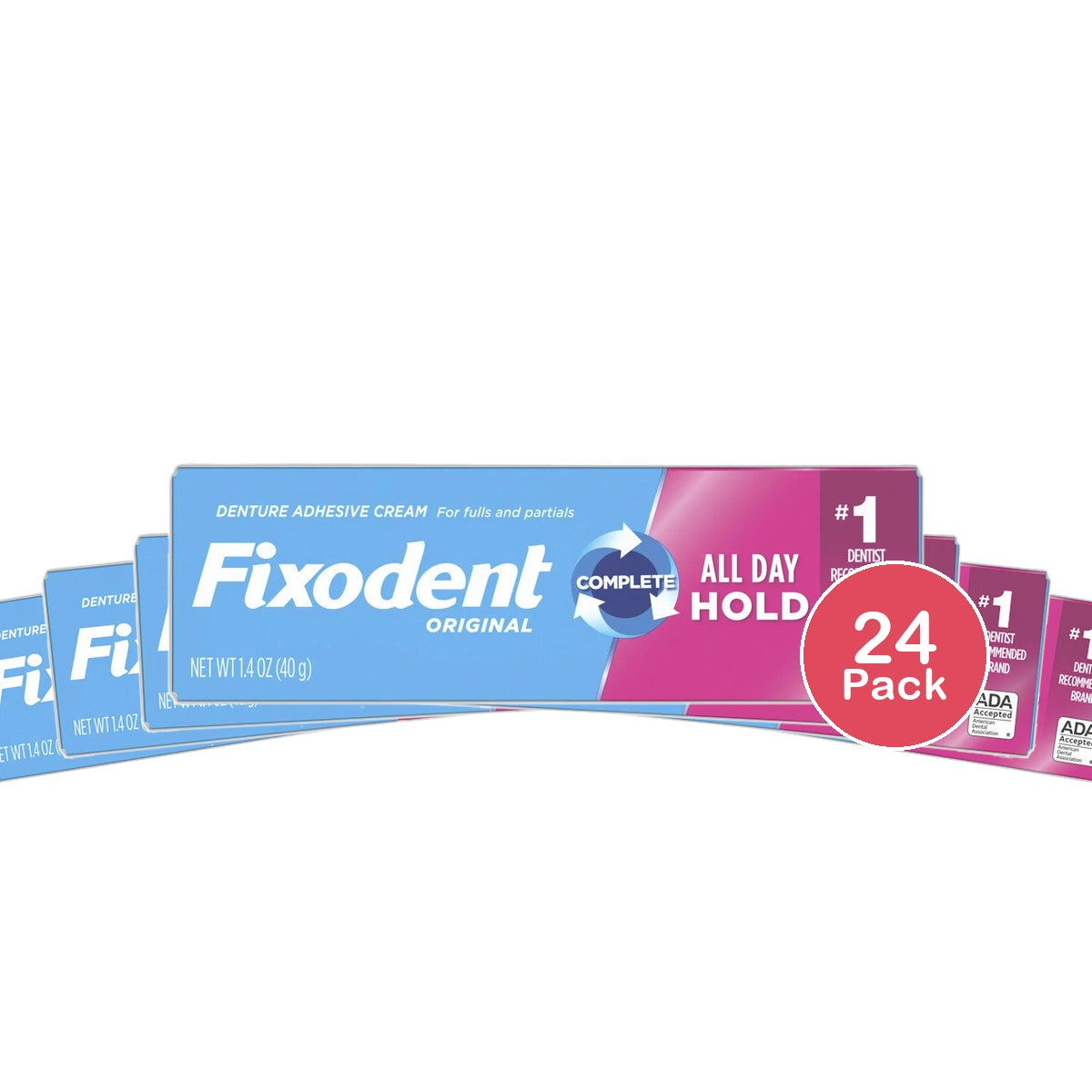 Fixodent Denture Adhesive Cream Original 1.4Oz (Pack of 24)