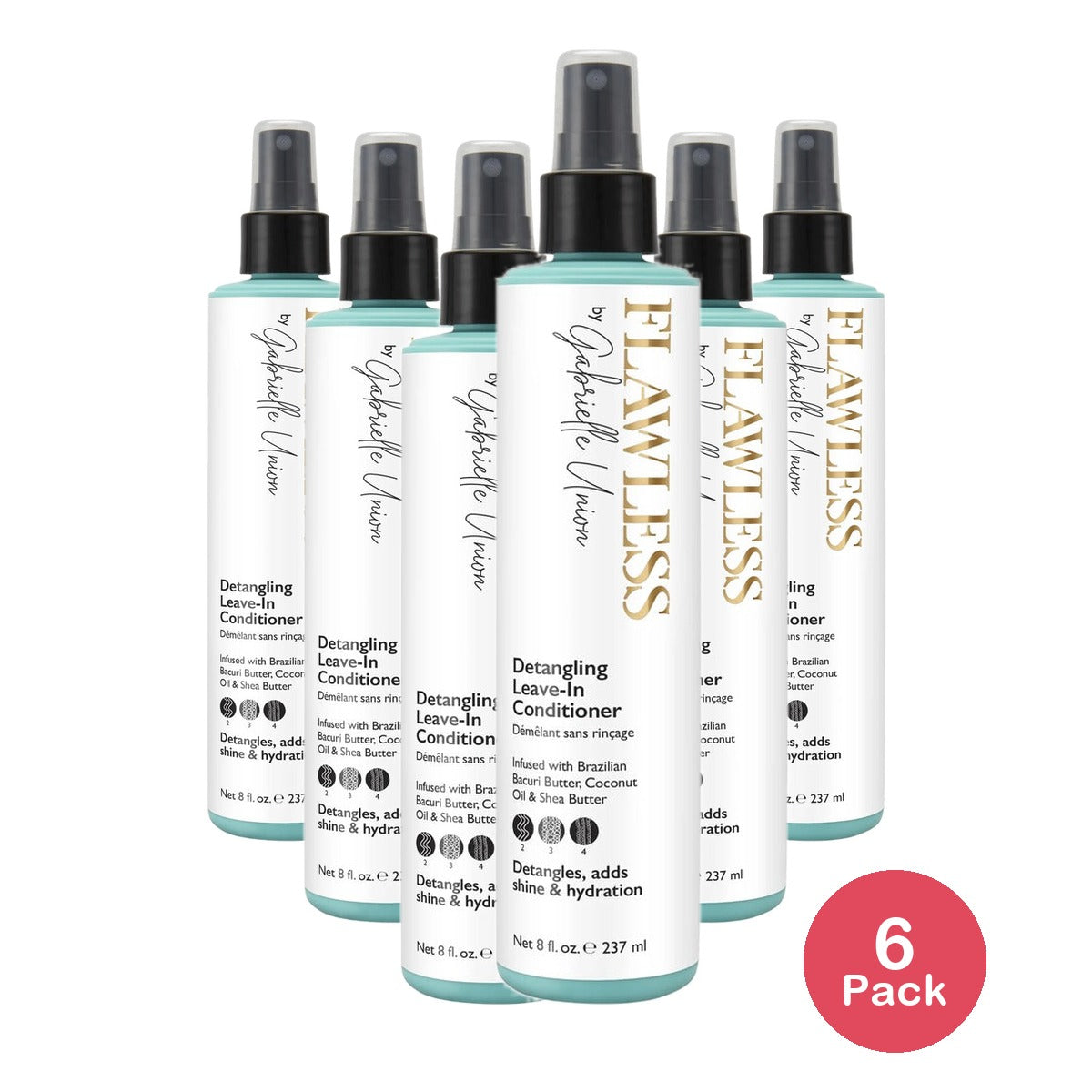 Flawless by Gabrielle Union Detangling Leave-In Conditioner 8 Oz (Pack of 6)
