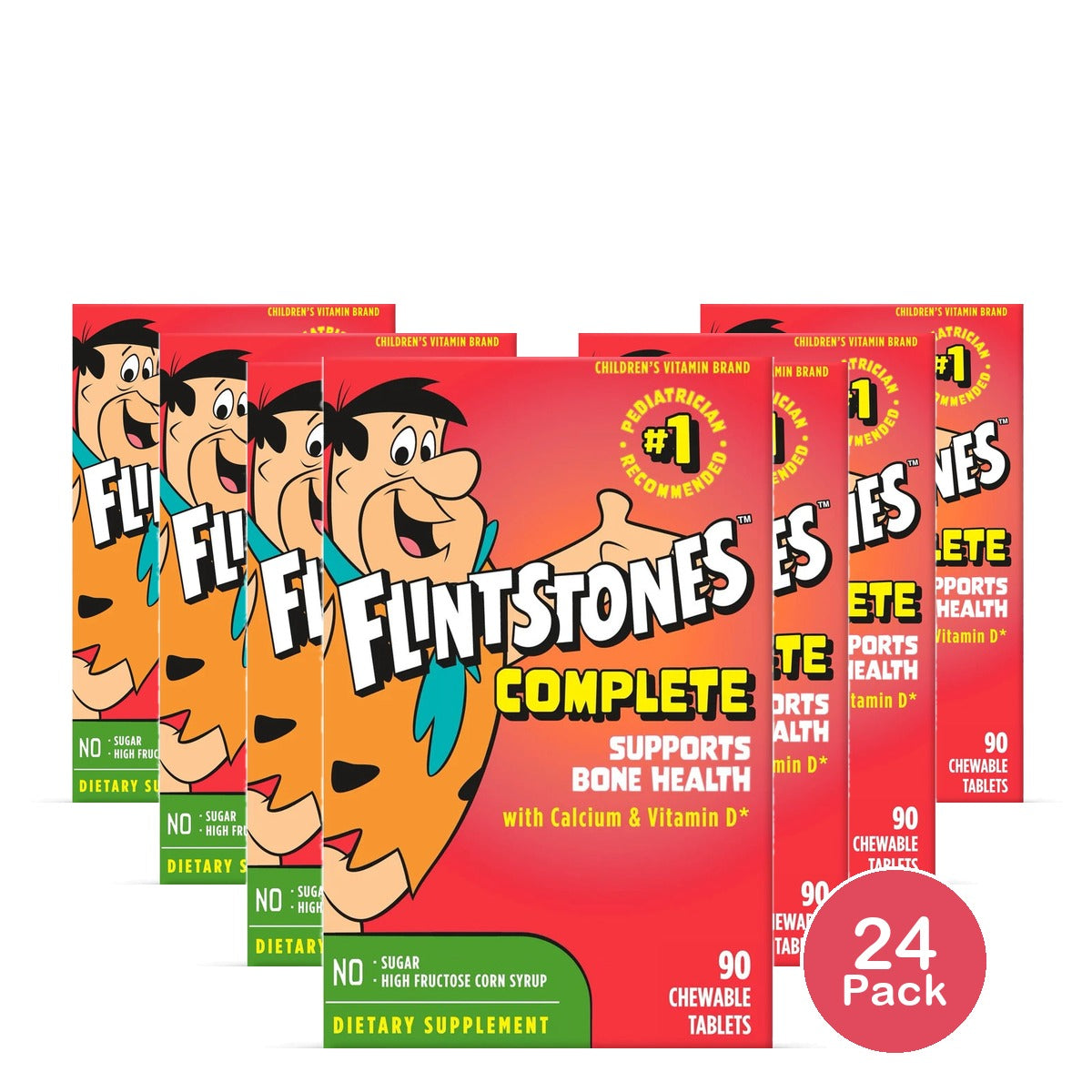 Flintstones Complete Chewable Kids Vitamins ages 2+ 90 Count (Pack of 24)