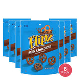 Flipz Milk Chocolate Covered Pretzels 7.5 oz (Pack of 8)