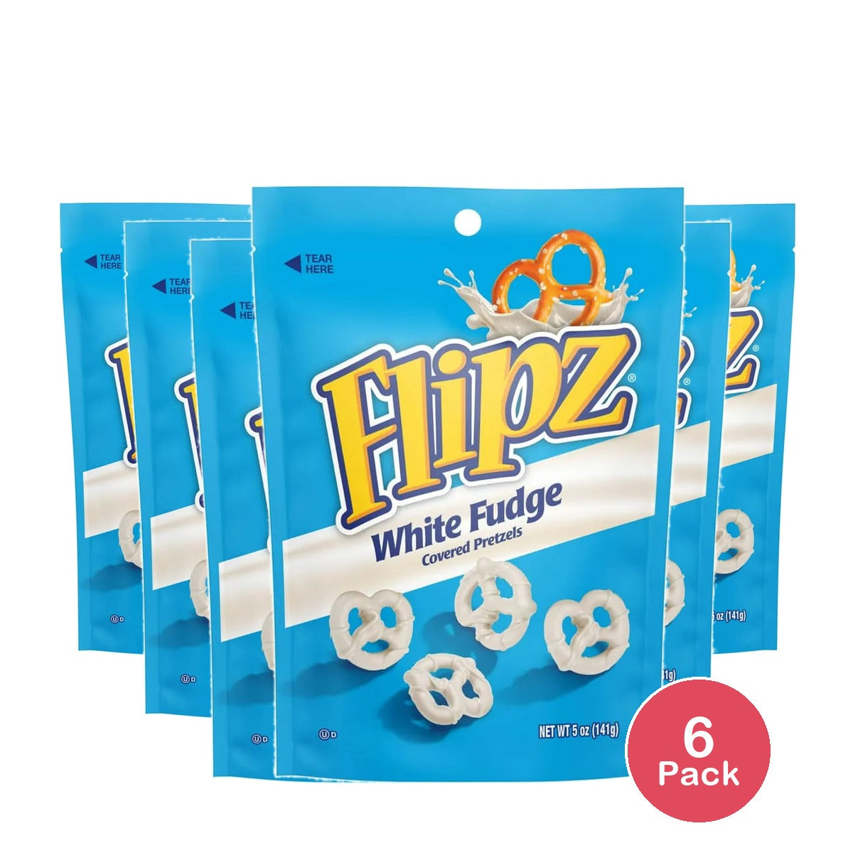 Flipz Pretzels White Fudge Packages 5Oz (Pack of 6)