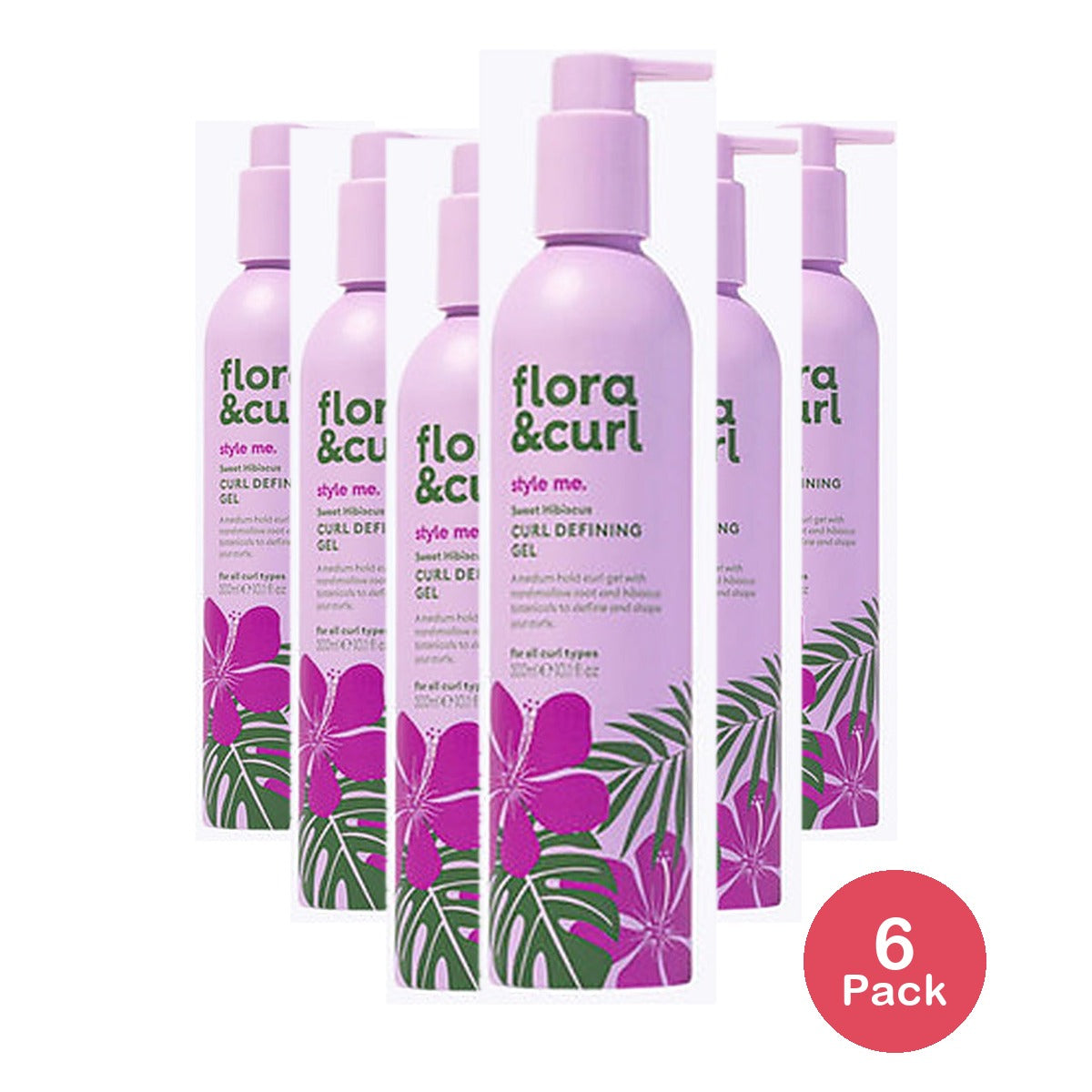 Flora & Curl Hibiscus Curl Gel 10.1 Oz (Pack of 6)