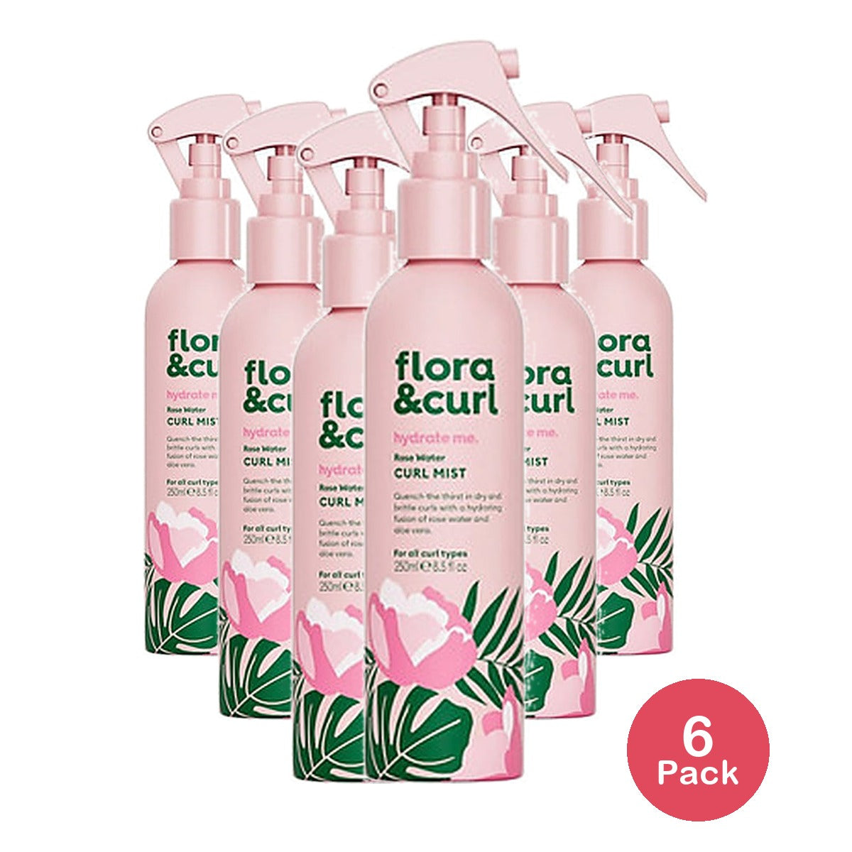 Flora & Curl Rose Water Mist 8.5 Oz (Pack of 6)