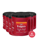 Folgers Classic Roast Ground Coffee Medium Roast Coffee 25.9 Ounce Canister (Pack of 6)