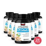 Force Factor Amazing Ashwa KSM-66 Ashwagandha Tablets for Stress Relief 120 Ta 6.8 Oz (Pack of 24)