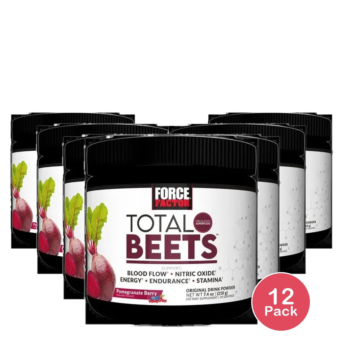 Force Factor Total Beets Powder 7.4 oz (Pack of 12)