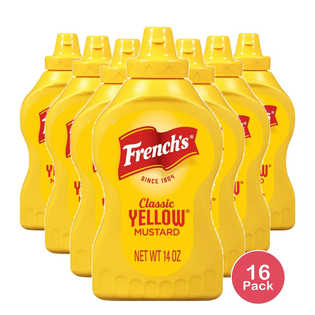 Frenchs Classic Yellow Mustard Squeeze Bottle 14Oz (Pack of 16)