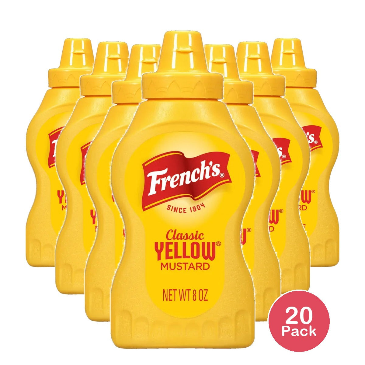 Frenchs Classic Yellow Mustard Squeeze Bottle 8Oz (Pack of 20)
