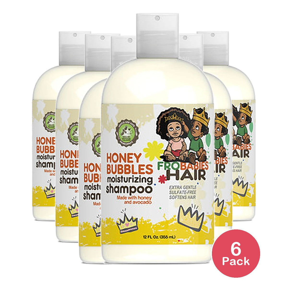 FroBabies Honey Bubbles Moisturizing Shampoo 12 Oz (Pack of 6)