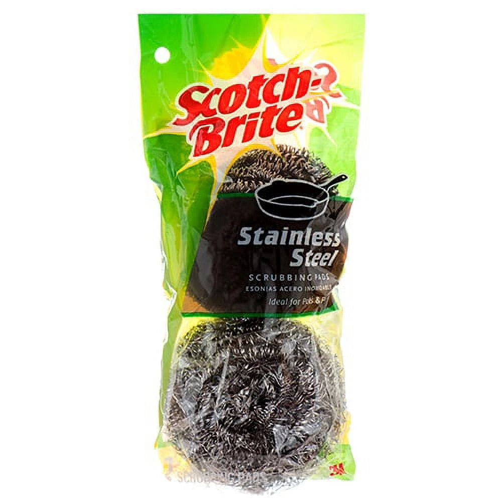 Scotch-Brite Stainless Steel Scrubbing Pads 2pk 2.6 Oz (Pack of 24)