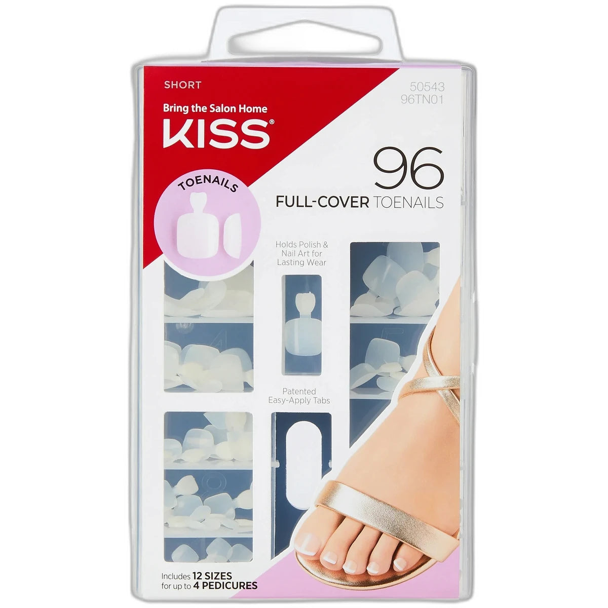 Kiss Full Cover Toenails Short Length 2.4oz (Pack of 36)