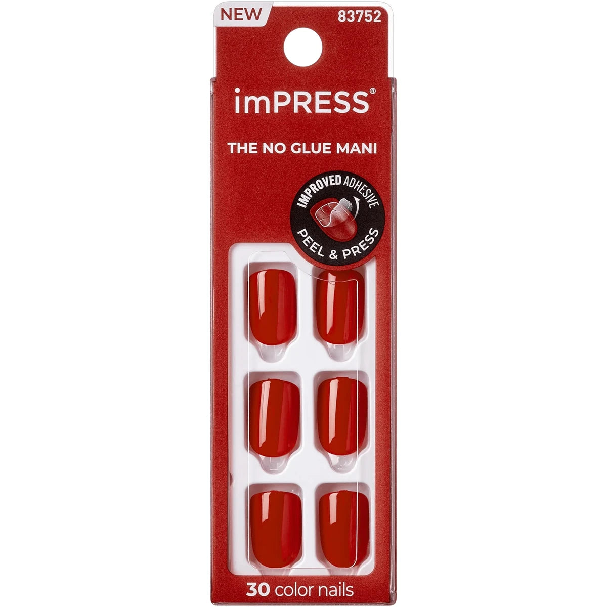 Kiss Impress Color Press On Manicure Reddy Or Not Short 0.32Oz (Pack Of 36)