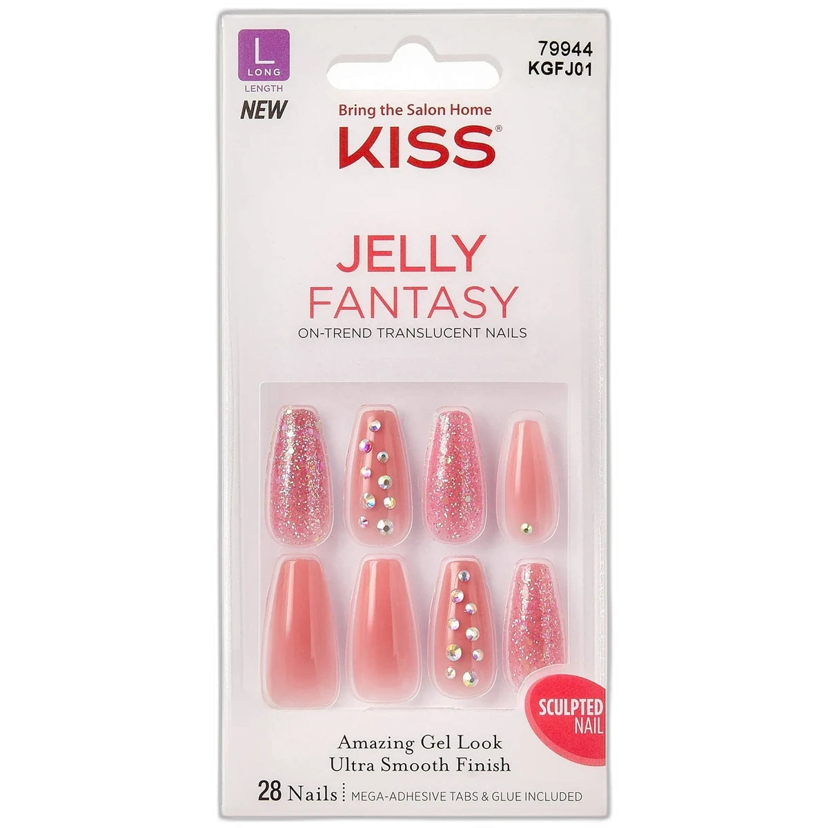 Kiss Jelly Fantasy 28 Count Rosey Long Length 2.89oz (Pack of 36)