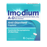 Imodium A-D Loperamide Hydrochloride Diarrhea Relief Caplets - 6 Ct. 0.48 Oz (Pack Of 24)