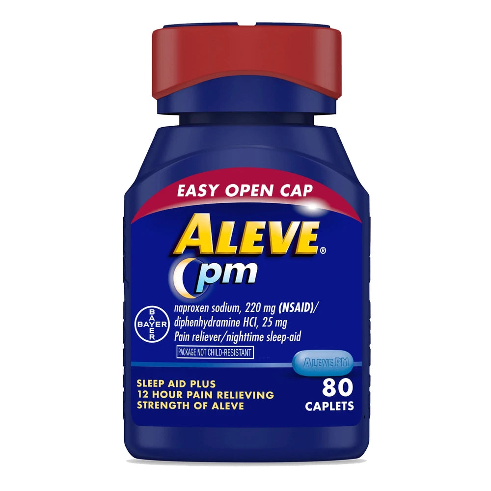 Aleve PM Sleep Aid Plus Pain Reliever Caplets - Naproxen Sodium (NSAID) - 80ct (Pack of 24)