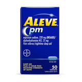 Aleve PM Pain Reliever &amp; Nighttime Sleep Aid Caplets, 50 Count 5.6 Oz (Pack of 24)
