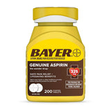 Bayer Genuine Pain Reliever 325mg &amp; Fever Reducer Tablets - Aspirin (NSAID) - 200 (Pack of 24)