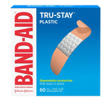 Band-Aid Brand Tru-Stay Plastic Adhesive Bandages All One Size 60 Ct (Pack of 24)