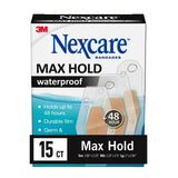 Nexcare Max Hold Waterproof Bandages Made by 3M Assorted Sizes 15 count (Pack of 24)